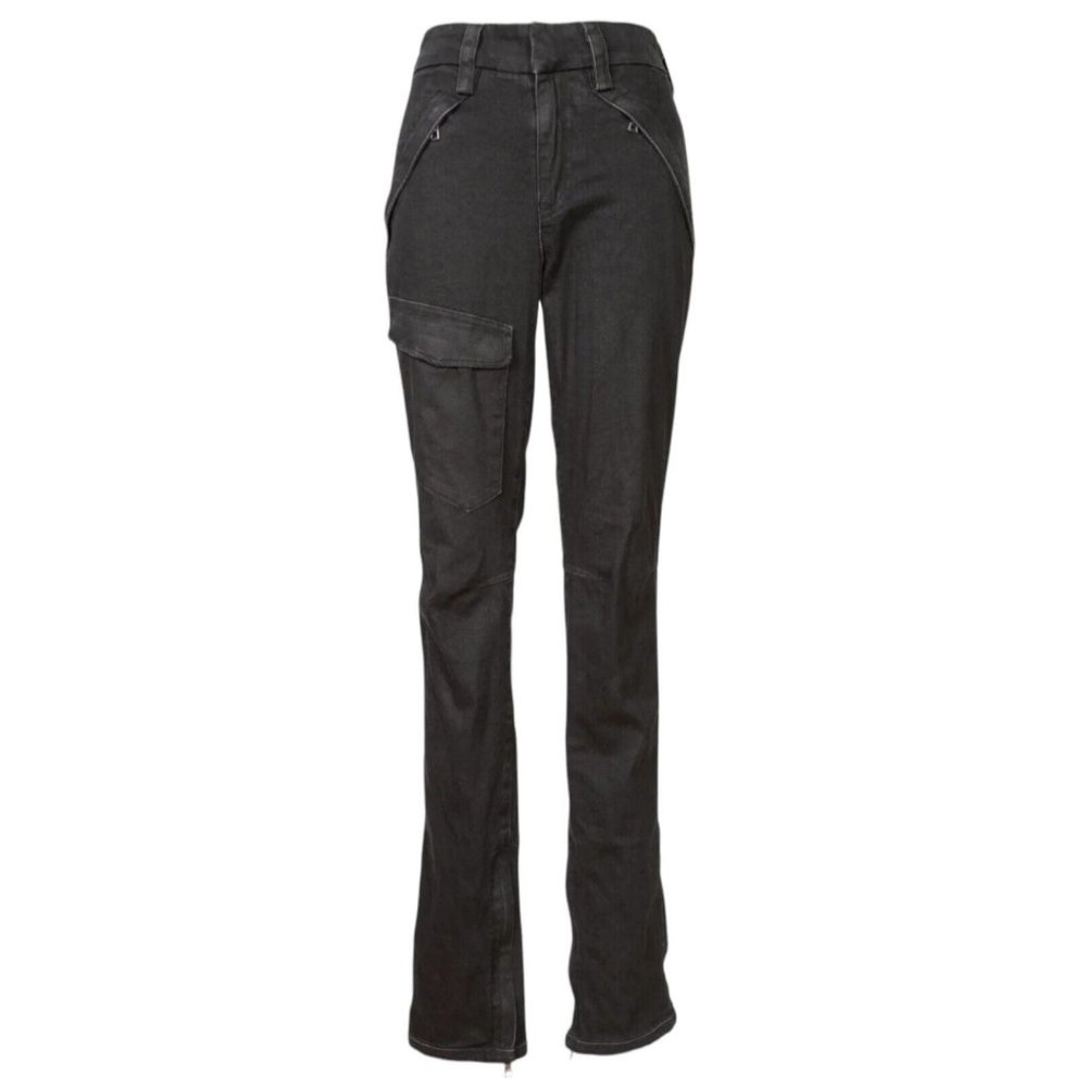 RtA Womens 24 High Rise Black‎ Denim Paneled Cargo Skinny Jeans Zip Ankle